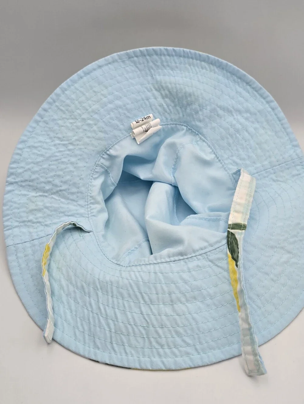 Carter's Baby Reversible Lemon Gingham Sun Hat UPF 50+ 12-24 M
